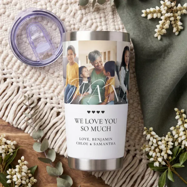Love You Nana Personalized 6 Photo Collage Gift Insulated Tumbler