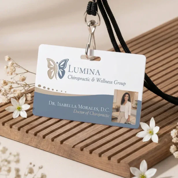 Luxury Butterfly Spine Chiropractic Wellness Photo Badge