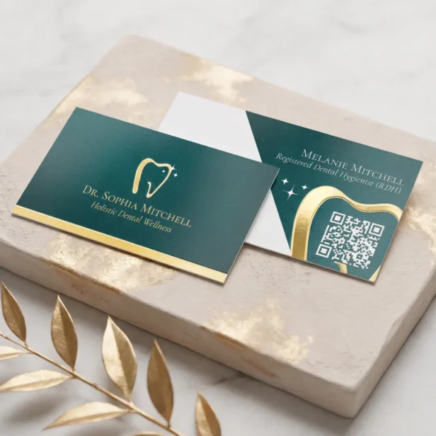 Luxury Elegant Gold Tooth Dental Practice Brand Foil Business Cards