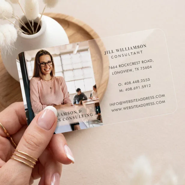 Luxury Minimal Modern Simple Professional Photo Clear Business Cards