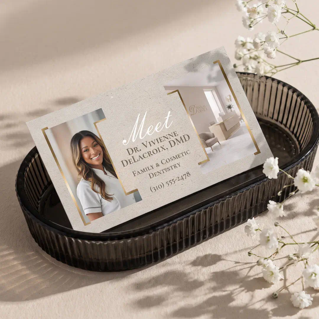 Luxury Modern Professional Dental Practice Photo Business Card