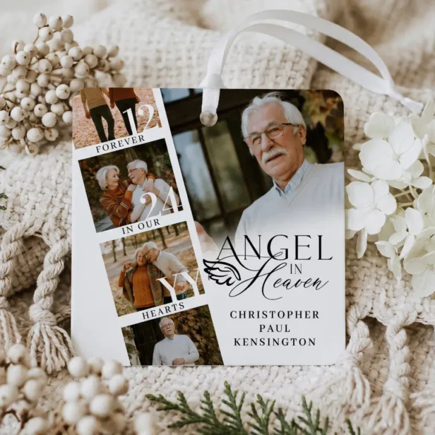 Angel in Heaven Loving Memorial Photo Keepsake Metal Ornament