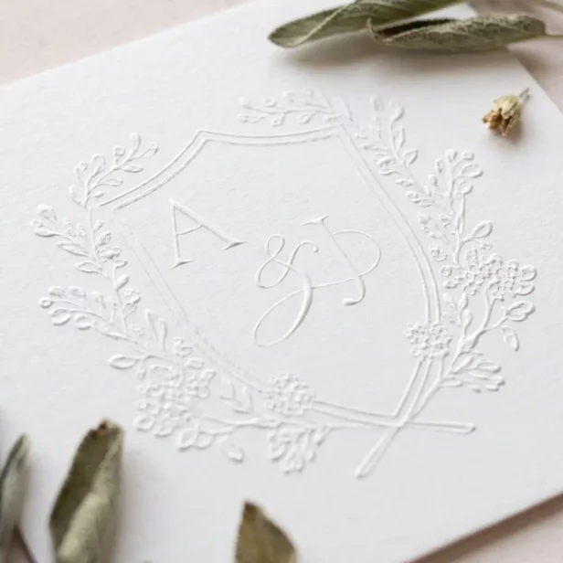 Luxury Vintage Floral Crest Monogram Wedding Embosser