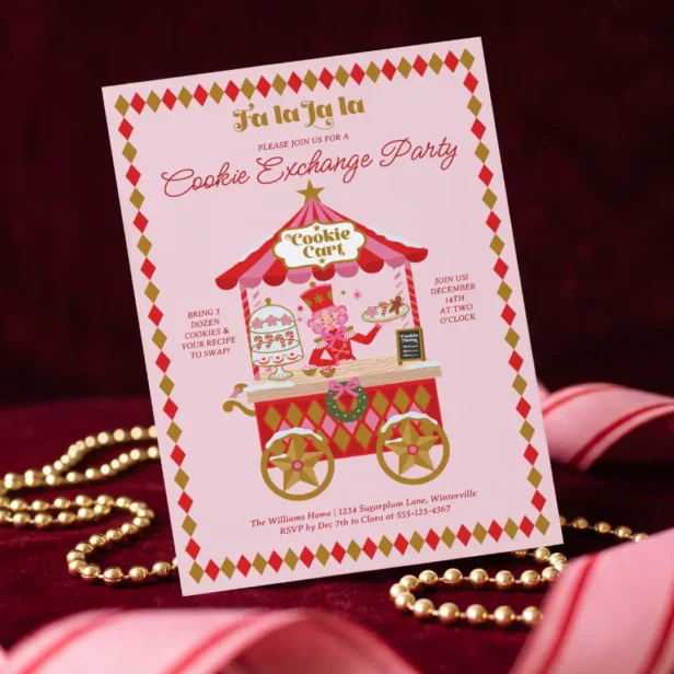 Christmas Nutcracker Fa La Cookie Exchange Party Holiday Card